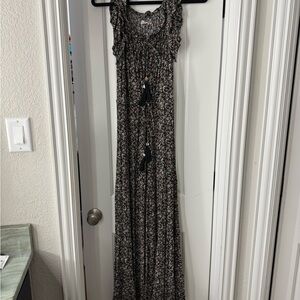 New Natural Life Floral Black Maxi Dress Size M